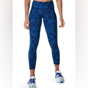 NWOT Sweaty Betty Power Pocket Workout Leggings Blue Perspective Print Women 0-2